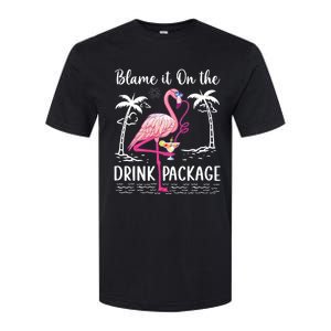 Flamingo Cruise Blame It On The Drink Package Drinking Booze Softstyle CVC T-Shirt