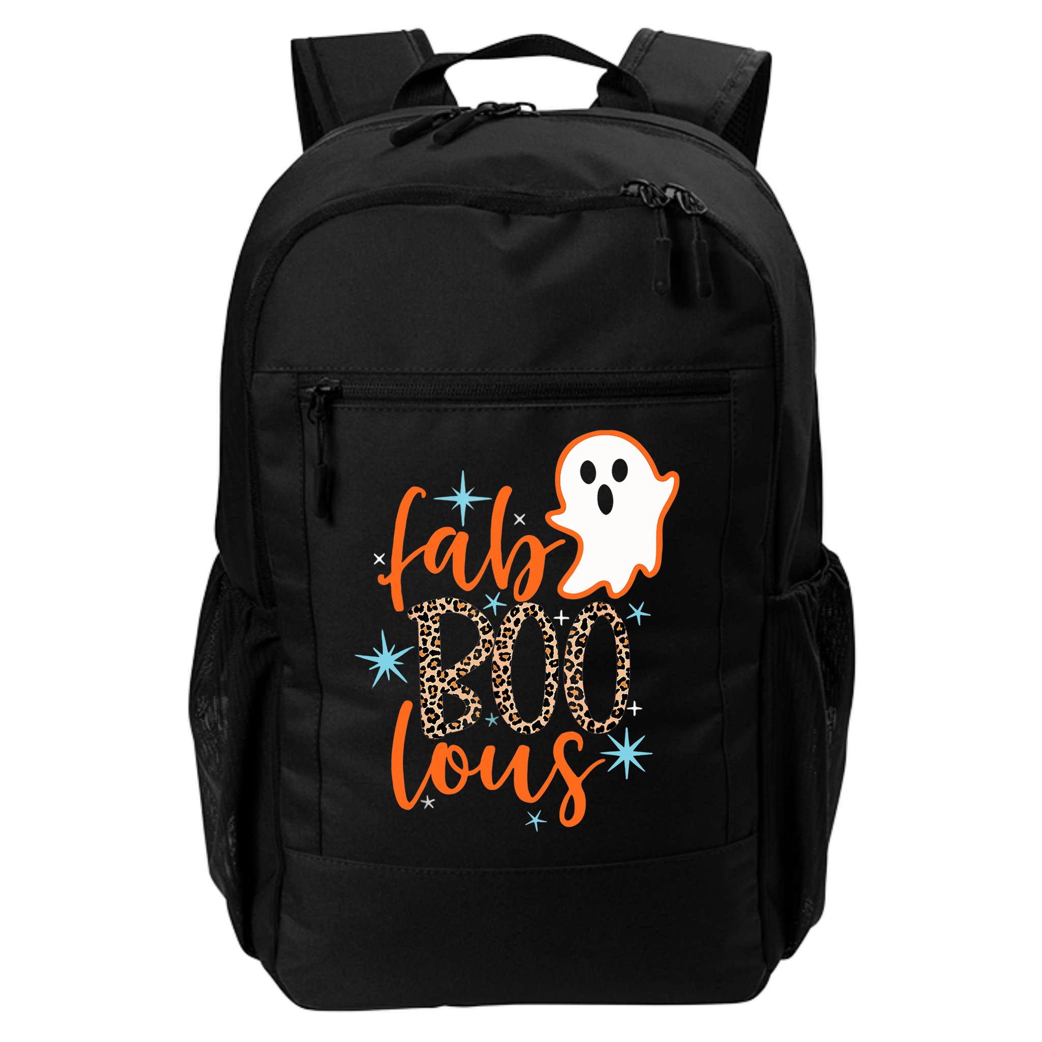 Funny Cute Boo Ghost Halloween Fab-Boo Lous Leopard Backpack