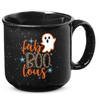 Funny Cute Boo Ghost Halloween Fab-Boo Lous Leopard 15oz Campfire Ceramic Mug