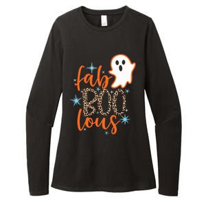 Funny Cute Boo Ghost Halloween Fab-Boo Lous Leopard Womens CVC Long Sleeve Shirt