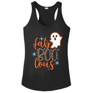 Funny Cute Boo Ghost Halloween Fab-Boo Lous Leopard Ladies PosiCharge Competitor Racerback Tank