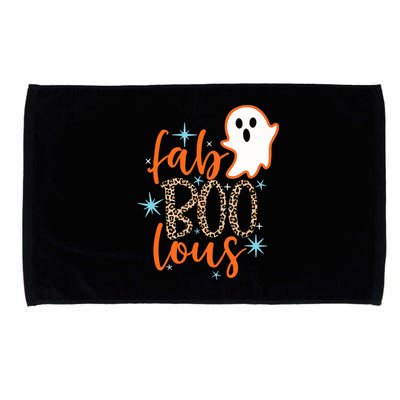 Funny Cute Boo Ghost Halloween Fab-Boo Lous Leopard Microfiber Hand Towel