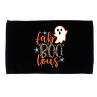 Funny Cute Boo Ghost Halloween Fab-Boo Lous Leopard Microfiber Hand Towel