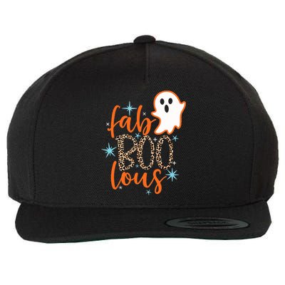 Funny Cute Boo Ghost Halloween Fab-Boo Lous Leopard Wool Snapback Cap