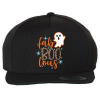 Funny Cute Boo Ghost Halloween Fab-Boo Lous Leopard Wool Snapback Cap