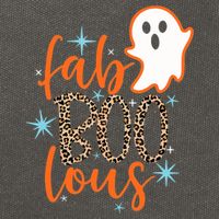Funny Cute Boo Ghost Halloween Fab-Boo Lous Leopard Cotton Canvas Backpack