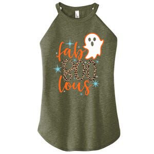 Funny Cute Boo Ghost Halloween Fab-Boo Lous Leopard Women's Perfect Tri Rocker Tank