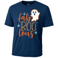 Funny Cute Boo Ghost Halloween Fab-Boo Lous Leopard Cooling Performance Crew T-Shirt