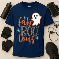 Funny Cute Boo Ghost Halloween Fab-Boo Lous Leopard Cooling Performance Crew T-Shirt