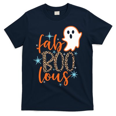 Funny Cute Boo Ghost Halloween Fab-Boo Lous Leopard T-Shirt