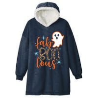 Funny Cute Boo Ghost Halloween Fab-Boo Lous Leopard Hooded Wearable Blanket