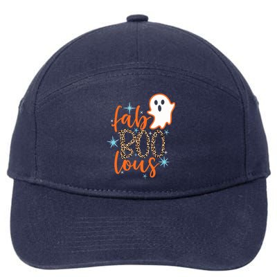 Funny Cute Boo Ghost Halloween Fab-Boo Lous Leopard 7-Panel Snapback Hat