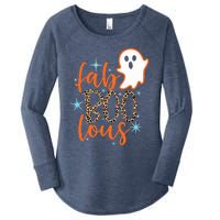 Funny Cute Boo Ghost Halloween Fab-Boo Lous Leopard Women's Perfect Tri Tunic Long Sleeve Shirt