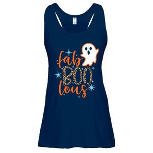 Funny Cute Boo Ghost Halloween Fab-Boo Lous Leopard Ladies Essential Flowy Tank