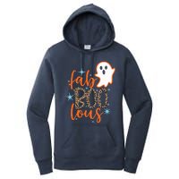 Funny Cute Boo Ghost Halloween Fab-Boo Lous Leopard Women's Pullover Hoodie