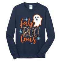 Funny Cute Boo Ghost Halloween Fab-Boo Lous Leopard Tall Long Sleeve T-Shirt