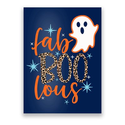 Funny Cute Boo Ghost Halloween Fab-Boo Lous Leopard Poster