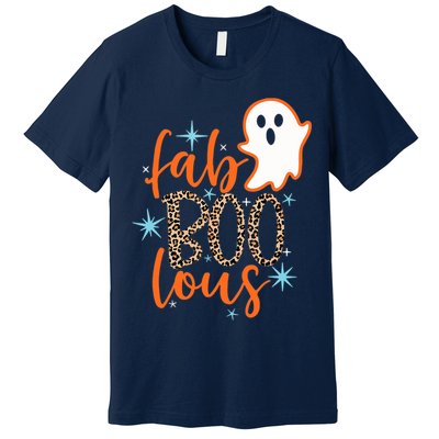 Funny Cute Boo Ghost Halloween Fab-Boo Lous Leopard Premium T-Shirt