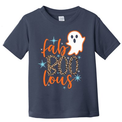 Funny Cute Boo Ghost Halloween Fab-Boo Lous Leopard Toddler T-Shirt