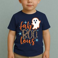 Funny Cute Boo Ghost Halloween Fab-Boo Lous Leopard Toddler T-Shirt