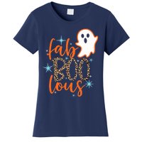 Funny Cute Boo Ghost Halloween Fab-Boo Lous Leopard Women's T-Shirt