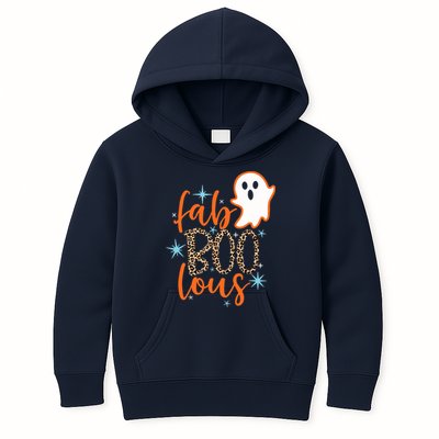Funny Cute Boo Ghost Halloween Fab-Boo Lous Leopard Kids Hoodie