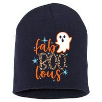 Funny Cute Boo Ghost Halloween Fab-Boo Lous Leopard Short Acrylic Beanie