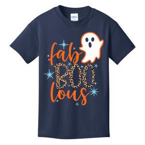 Funny Cute Boo Ghost Halloween Fab-Boo Lous Leopard Kids T-Shirt