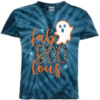 Funny Cute Boo Ghost Halloween Fab-Boo Lous Leopard Kids Tie-Dye T-Shirt