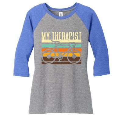 Funny Cycling Bicycle Women's Tri-Blend 3/4-Sleeve Raglan Shirt