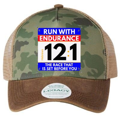 Fun Christian Bible Verse Run The Race Of Life Runners Legacy Tie Dye Trucker Hat