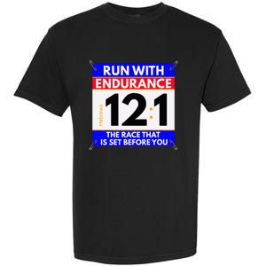 Fun Christian Bible Verse Run The Race Of Life Runners Garment-Dyed Heavyweight T-Shirt