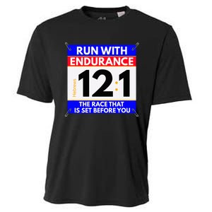 Fun Christian Bible Verse Run The Race Of Life Runners Cooling Performance Crew T-Shirt