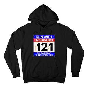 Fun Christian Bible Verse Run The Race Of Life Runners Hoodie