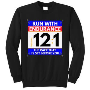 Fun Christian Bible Verse Run The Race Of Life Runners Sweatshirt