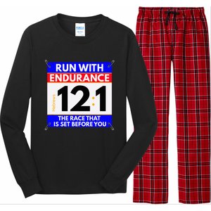 Fun Christian Bible Verse Run The Race Of Life Runners Long Sleeve Pajama Set