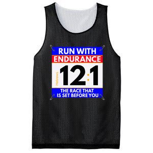 Fun Christian Bible Verse Run The Race Of Life Runners Mesh Reversible Basketball Jersey Tank