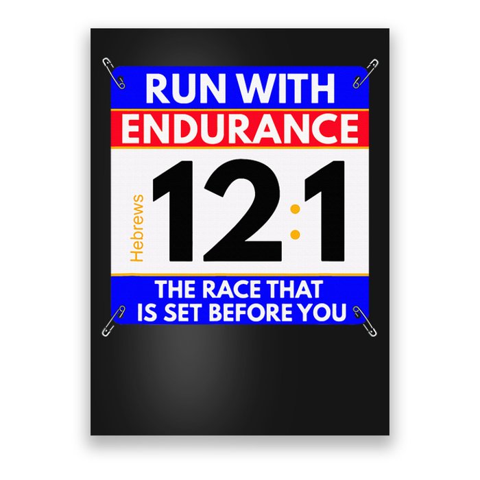 Fun Christian Bible Verse Run The Race Of Life Runners Poster