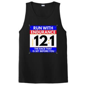 Fun Christian Bible Verse Run The Race Of Life Runners PosiCharge Competitor Tank