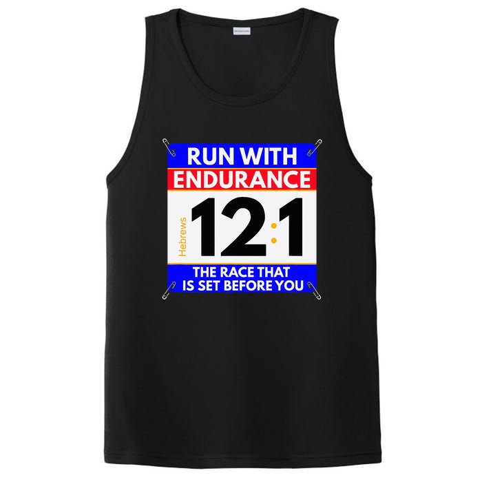 Fun Christian Bible Verse Run The Race Of Life Runners PosiCharge Competitor Tank