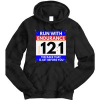 Fun Christian Bible Verse Run The Race Of Life Runners Tie Dye Hoodie