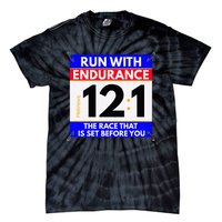 Fun Christian Bible Verse Run The Race Of Life Runners Tie-Dye T-Shirt