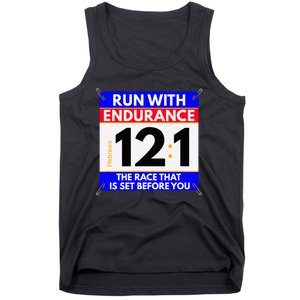 Fun Christian Bible Verse Run The Race Of Life Runners Tank Top