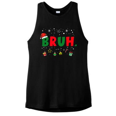 Funny Christmas Bruh Xmas Bruh Matching  Ladies PosiCharge Tri-Blend Wicking Tank