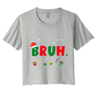 Funny Christmas Bruh Xmas Bruh Matching  Women's Crop Top Tee