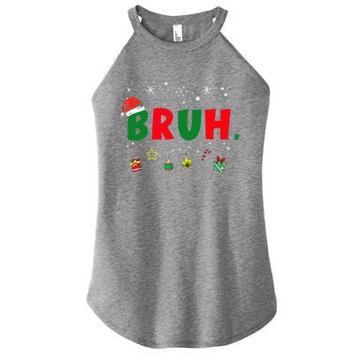 Funny Christmas Bruh Xmas Bruh Matching  Women's Perfect Tri Rocker Tank