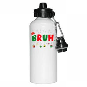 Funny Christmas Bruh Xmas Bruh Matching  Aluminum Water Bottle