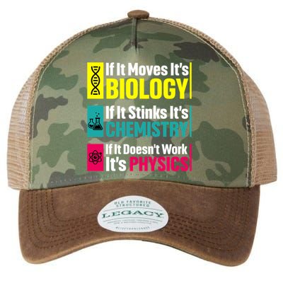 Funny Chemistry Biology Physics Nerd Funny Science Humor Gift Legacy Tie Dye Trucker Hat