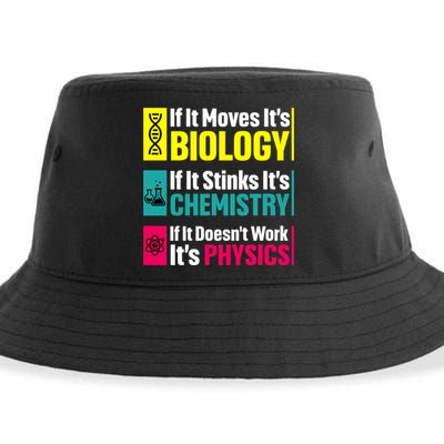 Funny Chemistry Biology Physics Nerd Funny Science Humor Gift Sustainable Bucket Hat