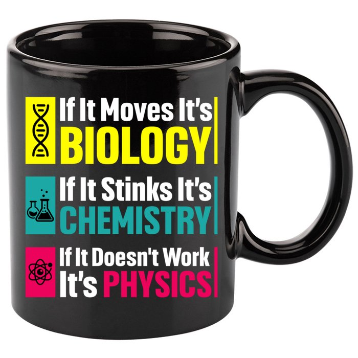 Funny Chemistry Biology Physics Nerd Funny Science Humor Gift 11oz C Handle Ceramic Mug